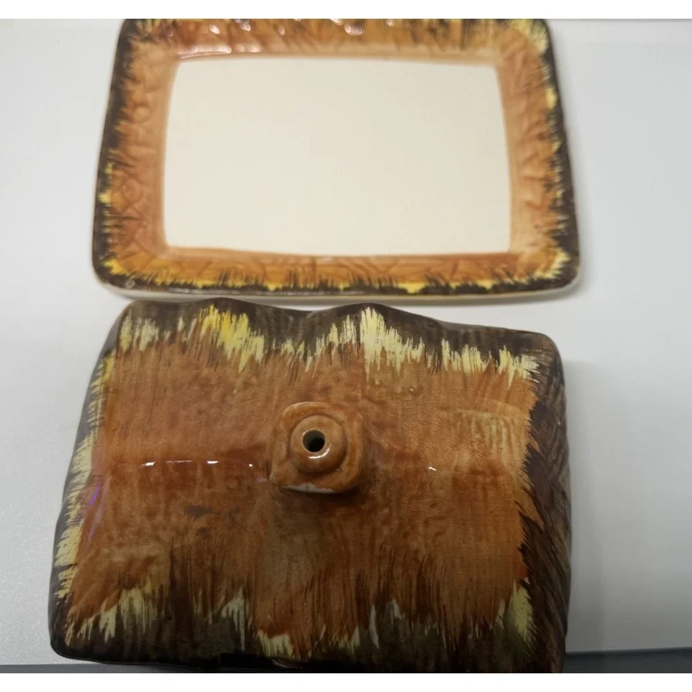 Vintage Cottage shaped butter/cheese dish - Made in England by Price Bros. PO 42